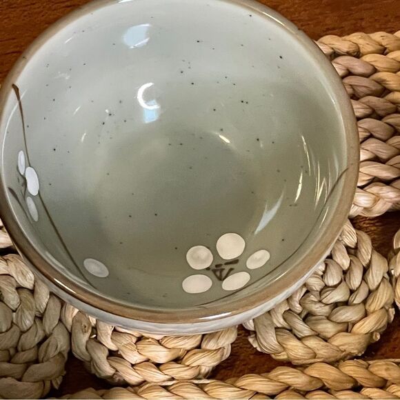 World Market Elegant Floral Soup and Dipping Sauce Bowls Set Celadon Green White - Picture 9 of 14